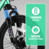 S20101 20" Kids' Bike, Boys Girls Mountain Bike Ages 8-12, 7 Speed Teenager Children Kids' Bicycles, Front Suspension Disc Brake Rear V-Brake, High Steel Frame - Green - Image 2