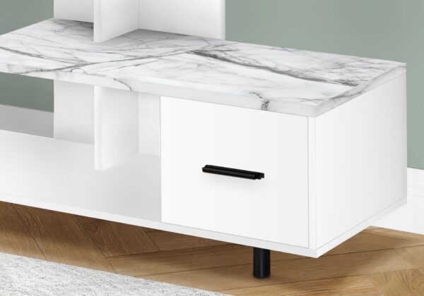 TV Stand, Console, Media Entertainment Center, Storage Drawer, Contemporary & Modern - White