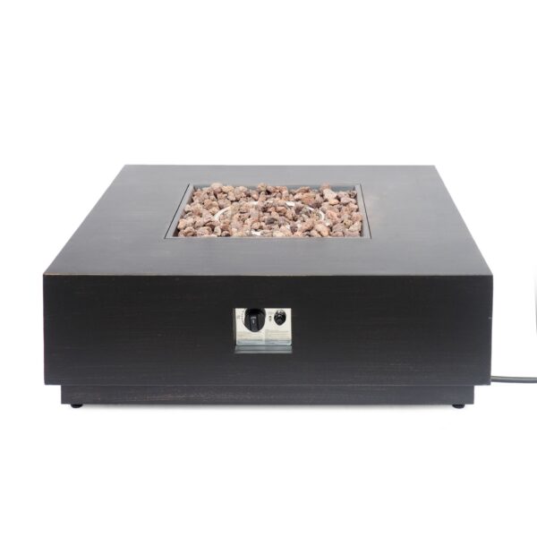 Wellington - Stylish Square Fire Pit Iron For Outdoor Warmth - Brown / Gold