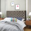 Annecy - Contemporary Upholstered Full / Queen Fabric Headboard - Gray - Image 6