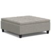 Harrison - Large Square Coffee Table Storage Ottoman - Gray - Image 2