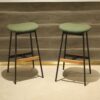 Modern Bar Stools Comfortable & Stylish Counter Height And Bar Height Bar Stools, Soft Fabric Upholstered, Backless For Kitchen (Set of 2) - Green - Image 5