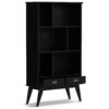 Draper - Mid Century Wide Bookcase And Storage Unit - Black - Image 2