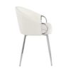 Claire - Contemporary / Glam Chair (Set of 2) - Chrome / White - Image 3
