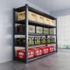 Wide Metal Shelves, With 5 Removable Dividers, Large Capacity, Strong Load Bearing, Suitable For Garage, Kitchen And Office - Black - Image 16