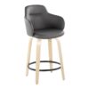 Boyne - Contemporary Fixed Height Counter Stool With Swivel (Set of 2) Round Footrest - Natural / Gray - Image 2