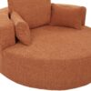 360° Swivel Chair Accent Barrel Chair Swivel Round Sofa Chair With 3 Removable Pillows For Living Room, Office And Hotel - Orange Red - Image 15