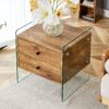 Double Drawer Bedside Table - Wood - Image 13