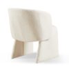 Modern Accent Chair White Single Sofa Chair, Upholstered Side Chair Teddy Comfy Chair For Dining Room / Bedroom / Living Room / Reception 1 Piece - Off White - Image 7