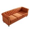 Chesterfield - Velvet Sofa 84.65" For Living Room - Orange - Image 4