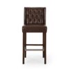 Modern Minimalist Metal Leg Bar Stool - Dark Brown - Image 5