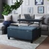 Harrison - Coffee Table Storage Ottoman - Distressed Dark Blue - Image 8