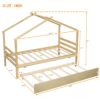 Twin Size House-Shaped Bed With Trundle - Natural - Image 12