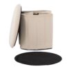 Lindsey - Contemporary & Glam Folding Storage Ottoman - Cream - Image 3