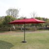 15 X 9 Ft Large Double Sided Rectangular Outdoor Twin Patio Market Umbrella With Light And Base - Red - Image 15
