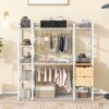 Open Style Wardrobe With Hanging Rails, Shelves And Drawers - White - Image 21