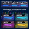 Nightstand LED Bedside Table Cabinet Ligh Modern End Side With 2 Drawers For Bedroom - Deep Gray - Image 5