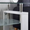 Clear Glass Top Side Table, End Table, Modern Design For Home - White - Image 4