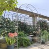Metal Garden Arch Garden Arbor Trellis Climbing Plants Support Rose Arch Outdoor Arch - Cream White - Image 4