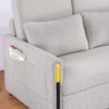 Percy - Teddy Velvet Sleeper Loveseat With Dual - Pull Sleeper Design - Beige - Image 6