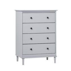 Classic 4 Drawer Solid Wood Dresser - Gray