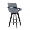 Cosmo - Contemporary Fixed Height Counter Stool With Swivel And Round Footrest (Set of 2) - Black / Gray - Image 4