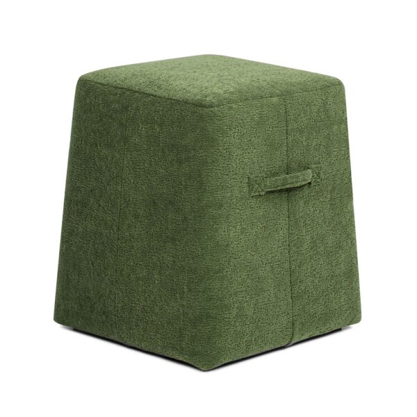 Oliver - Tapered Square Upholstered Ottoman - Moss Green Fleeced