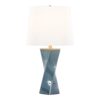 Curvo - Square Contemporary Table Lamp - Blue / Gold / White - Image 2
