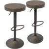 Dakota - Industrial Adjustable Barstool (Set of 2) - Antique / Brown - Image 2