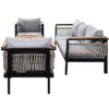 4 Pieces Outdoor Sectional Sofa Set 5 Person Patio Seating Group Outdoor Conversation Set With Cushions And A Coffee Table For Patios, Gardens, Or Balcony - Gray - Image 23