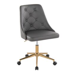 Marche - Contemporary Swivel Task Chair With Casters - Gold / Gray