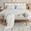Elegant Tufted Ottoman - Beige / Brown - Image 7