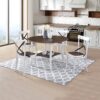 2 Pieces Set Dining Side Chair Rustic Modern Farmhouse Design Retro Design With Metal X Design - Antique Dark Oak / Antique White - Image 8