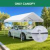 10 X 20 Ft Carport Canopy Cover Replacement Heavy Duty Waterproof Fabric With 36 Bungee Cords UV & Tear Resistant (Cover Only) - White - Image 3