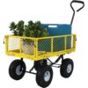 Heavy Duty Steel Garden Cart With Mesh Sides 550 Lb Capacity - Yellow - Image 5