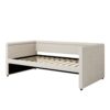 Modern Style Twin Size Upholstered Daybed With Trundle For Guest Room, Small Bedroom, Study Room - Beige - Image 7