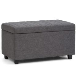 Darcy - Storage Ottoman Bench - Slate Gray