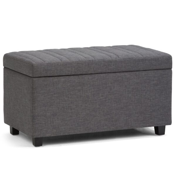 Darcy - Storage Ottoman Bench - Slate Gray