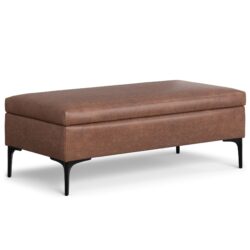 Rebecca - Large Coffee Table Storage Ottoman With Lift Up Lid - Brown