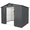 Industrial - 6' x 8' Garden Metal Shed Premium - Dark Gray - Image 2