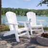 Adirondack Chair Sturdy HDPE Poly Lumber For Poolside, Patio, And Garden Relaxation - White - Image 5