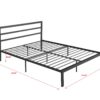 Queen Metal Bed Frame With Headboard - Charcoal Gray - Image 8