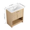 Modern 30" Freestanding Bathroom Vanity With Ceramic Sink And 2 Soft Closing Doors - Oak - Image 4