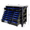 12 Layer Drawer Multi Purpose Tool Cart With Wheels And Iron Top - Black / Blue - Image 3