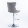 Swivel Velvet Barstools Adjusatble Seat Height From 25-33", Modern Upholstered Chrome Base Bar Stools With Backs Comfortable Tufted For Home Pub And Kitchen Island (Set of 2) - Gray - Image 6
