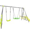 Xns052 Interesting Six Function Swingset With Net Swing Metal Plastic Safe Swing Set 440Lbs For Outdoor Playground For Age 3+ With 31.5" Net Swing - Green / Blue - Image 9