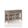Power Ready - Buffet With Glass Cabinet Doors - Sand - Image 5