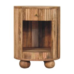 Soba - Ball Open Slot Bedside Table - Light Brown