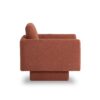 360° Modern Swivel Accent Chair Round Armchair, Thick Padded Single Lounge Sofa Upholstered Comfy - Brick Red - Image 2