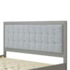 King Size Mid Century Solid Wood Platform Bed With Upholstered Headboard - Gray - Image 6
